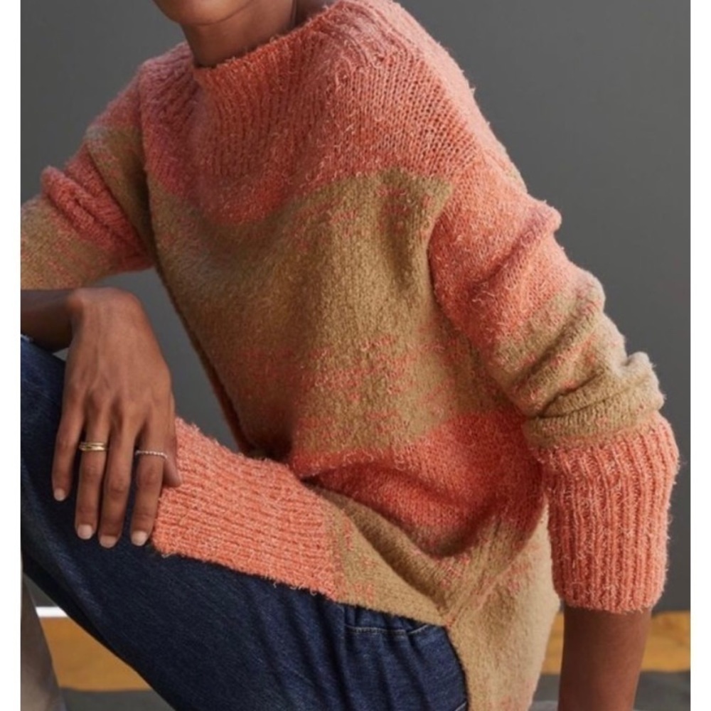 NEW ANTHROPOLOGIE PILCRO Striped Rugby Tunic Sweater